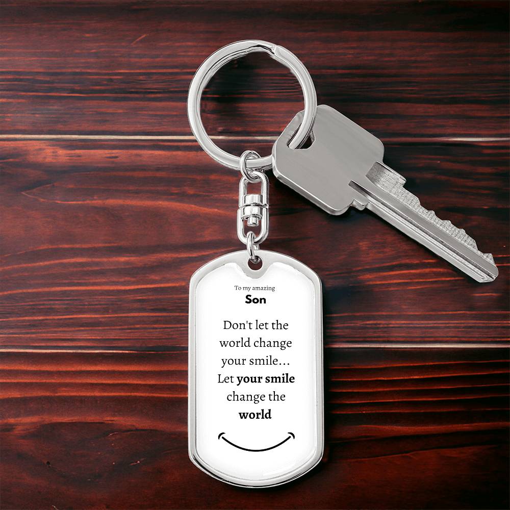 Porte-clés Dog Tag_To Son_white