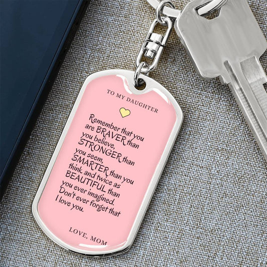 Dog Tag Key Chain_To Daughter