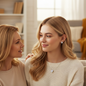 Mother Daughter with Love Knot Necklace