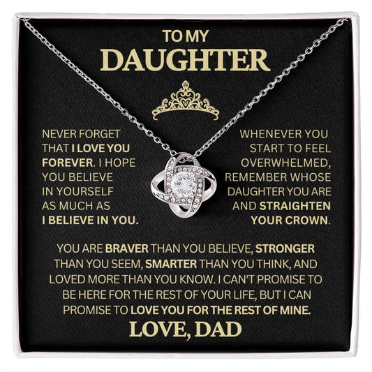 To Daughter from Dad - Beautiful Gift for Daughter From Dad "Never Forget That I Love You" special Necklace