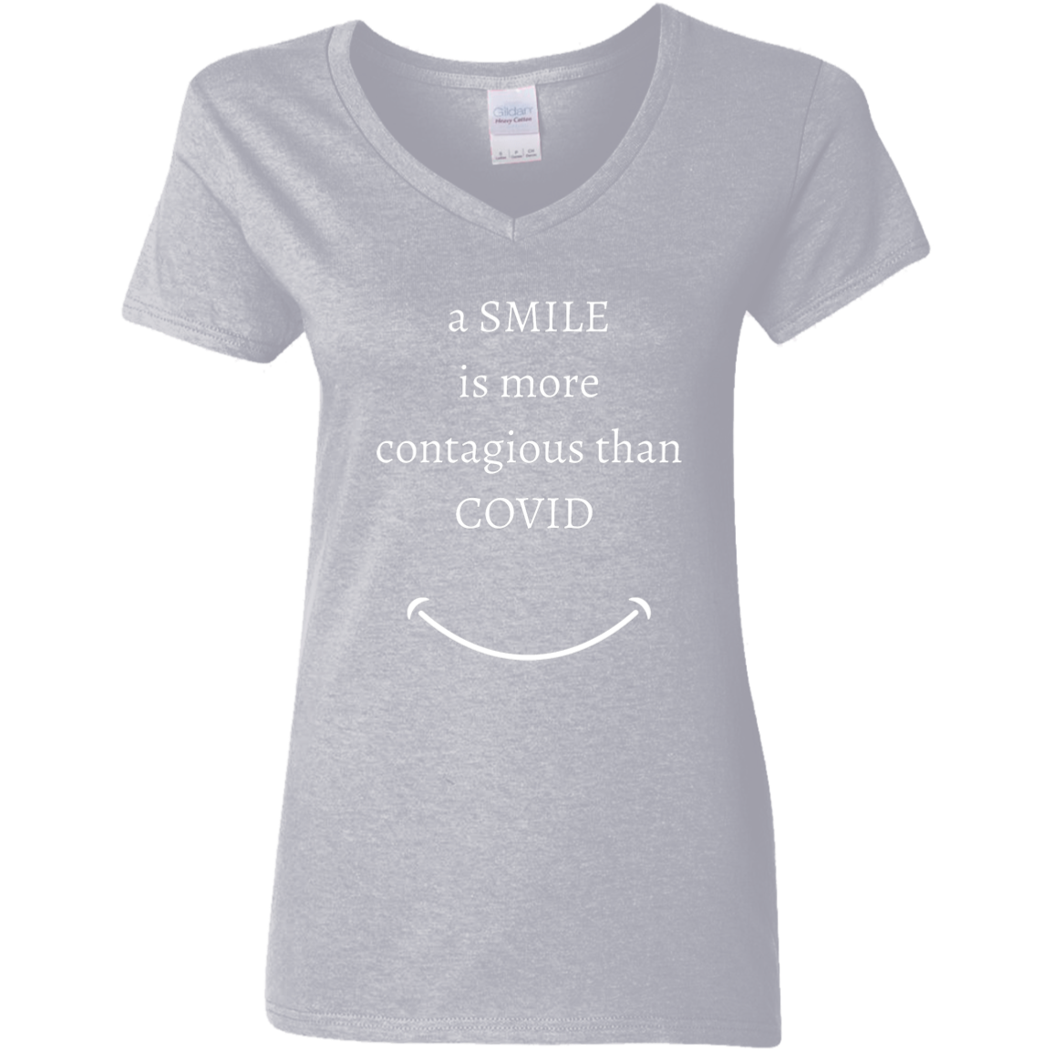 Ladies' V-Neck T-Shirt_Smile