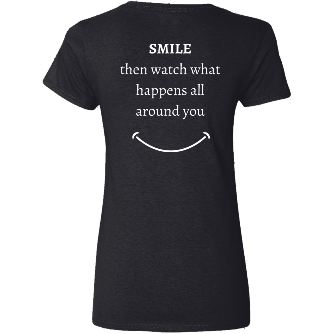 Ladies' V-Neck T-Shirt_Smile