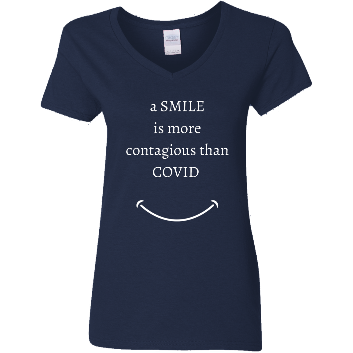 Ladies' V-Neck T-Shirt_Smile