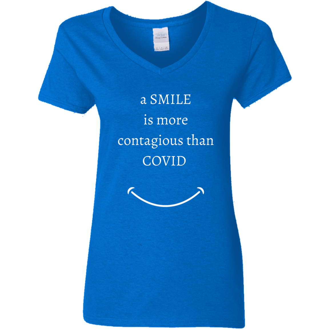 Ladies' V-Neck T-Shirt_Smile