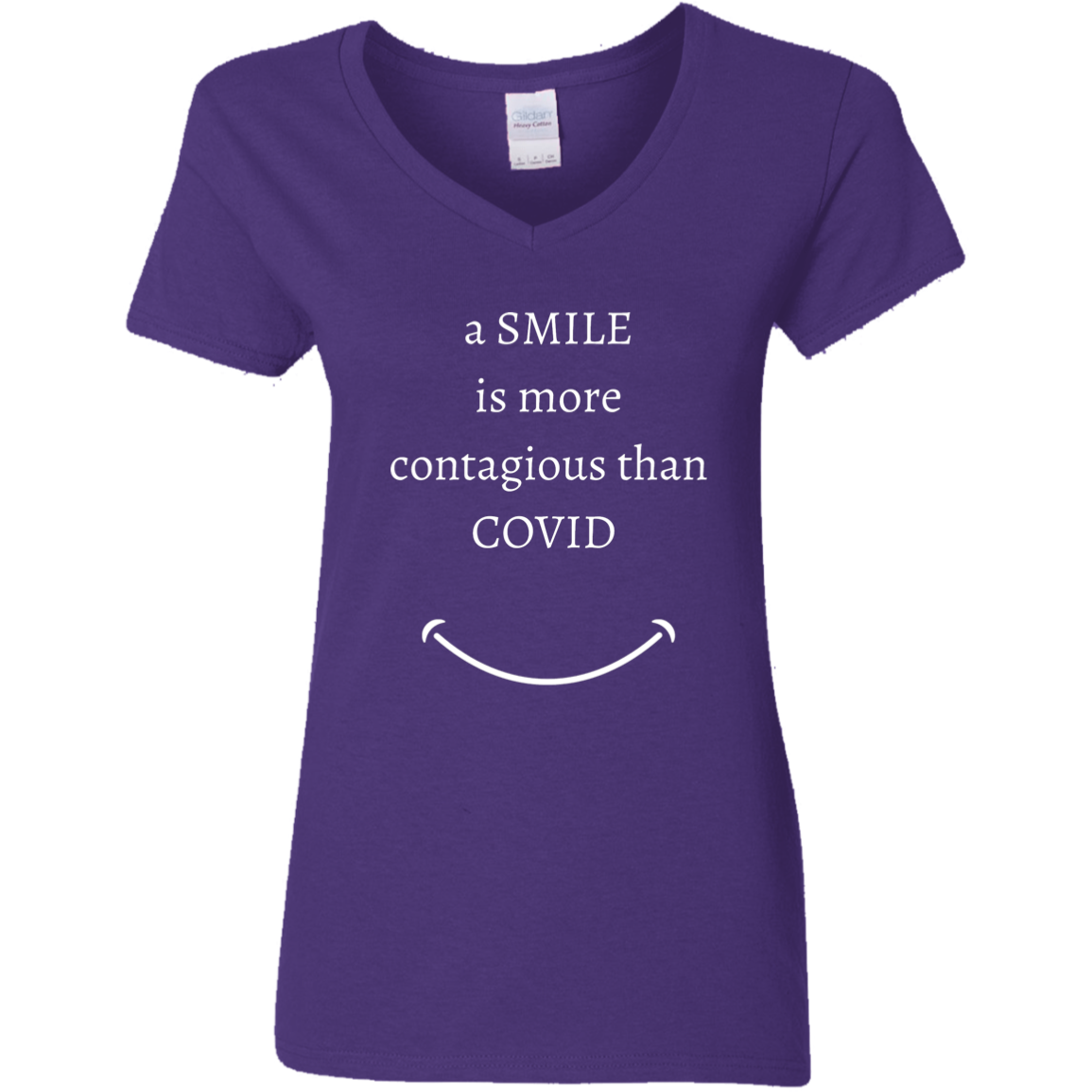 Ladies' V-Neck T-Shirt_Smile