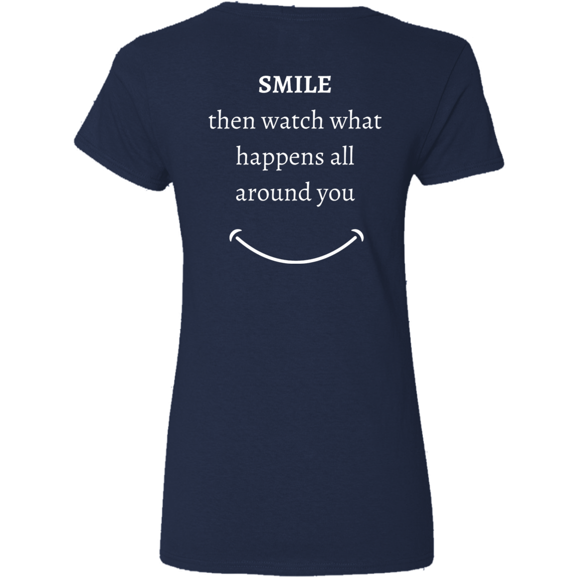 Ladies' V-Neck T-Shirt_Smile