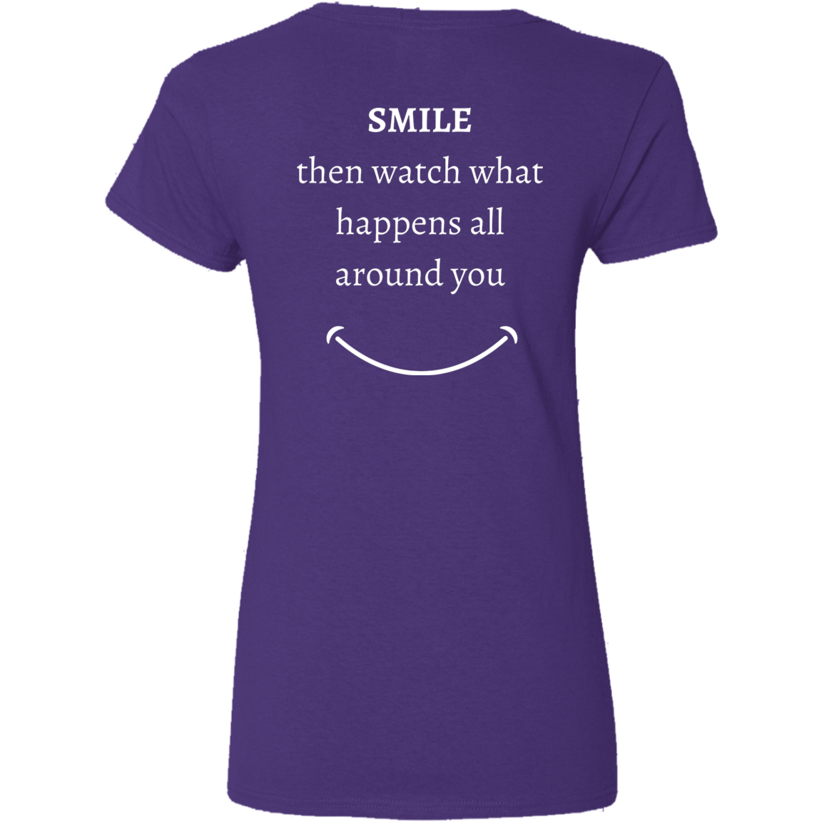 Ladies' V-Neck T-Shirt_Smile