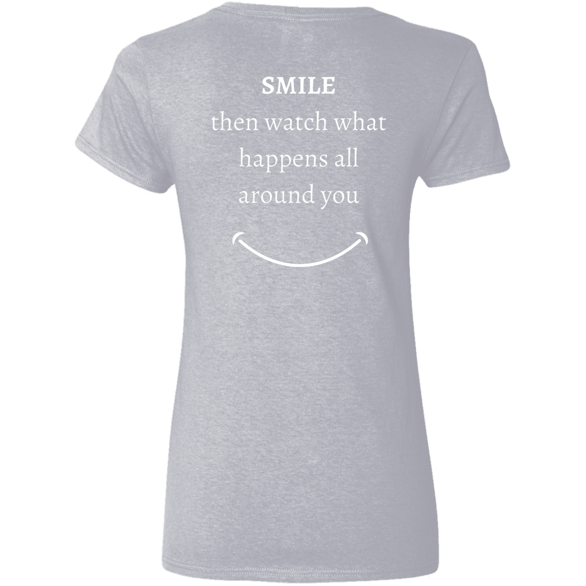 Ladies' V-Neck T-Shirt_Smile