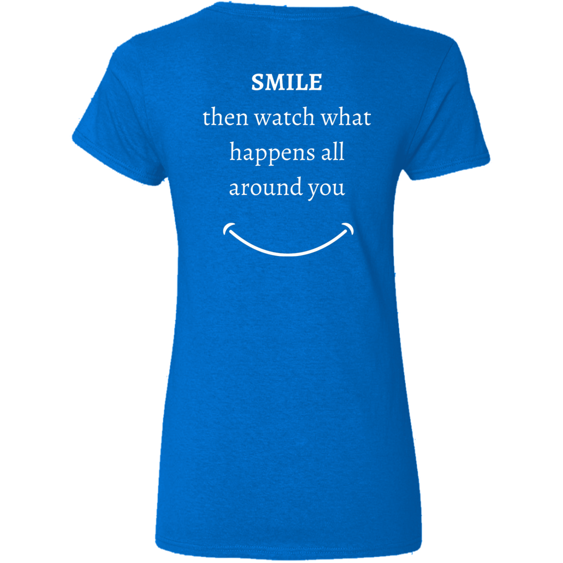 Ladies' V-Neck T-Shirt_Smile